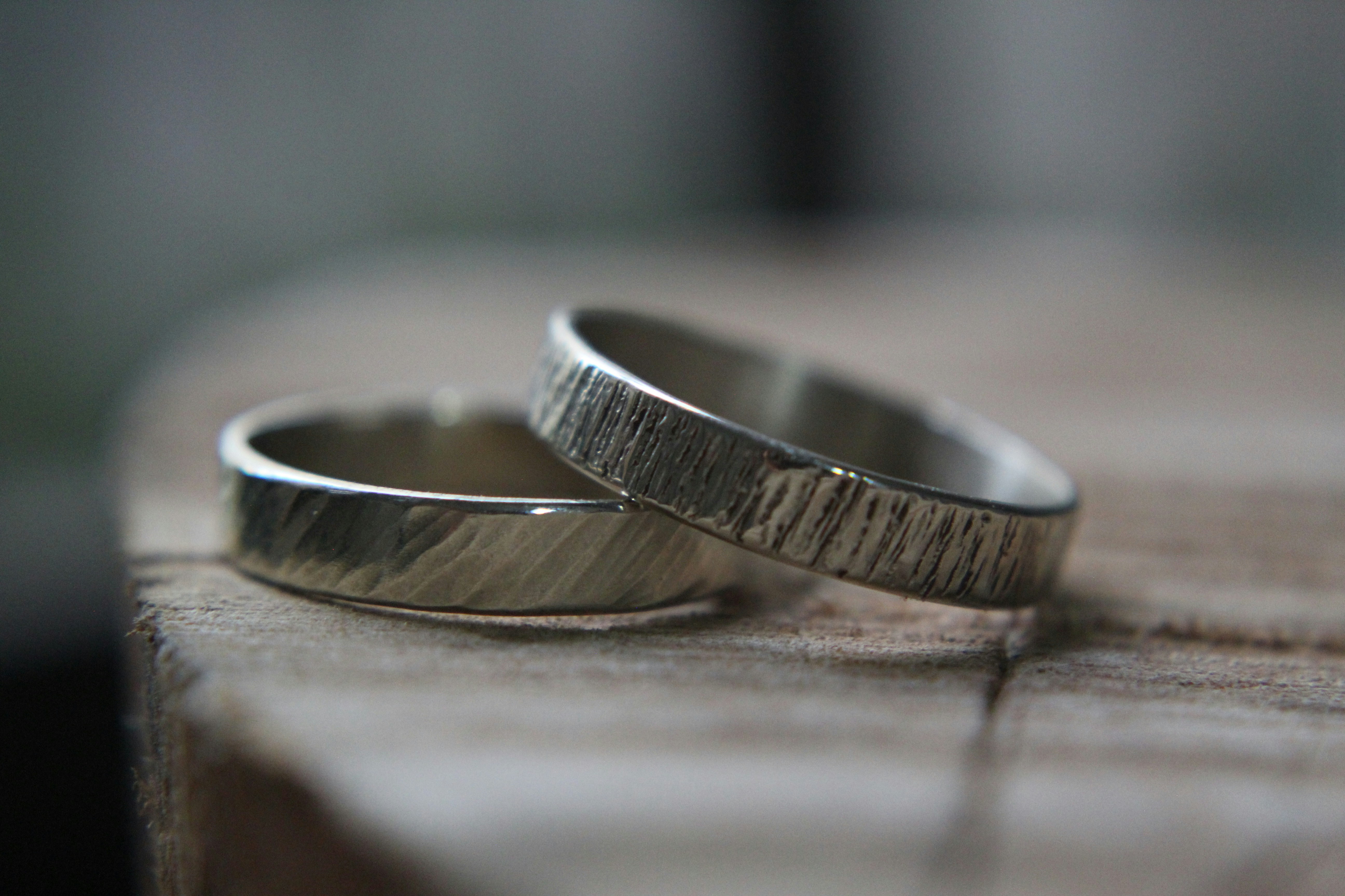 two silver rings